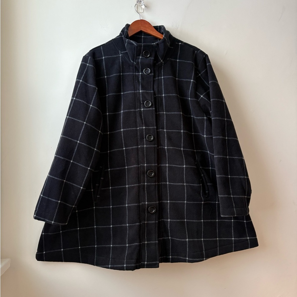 Woman Within Fleece Funnel Neck Swing Coat - Picture 6 of 15